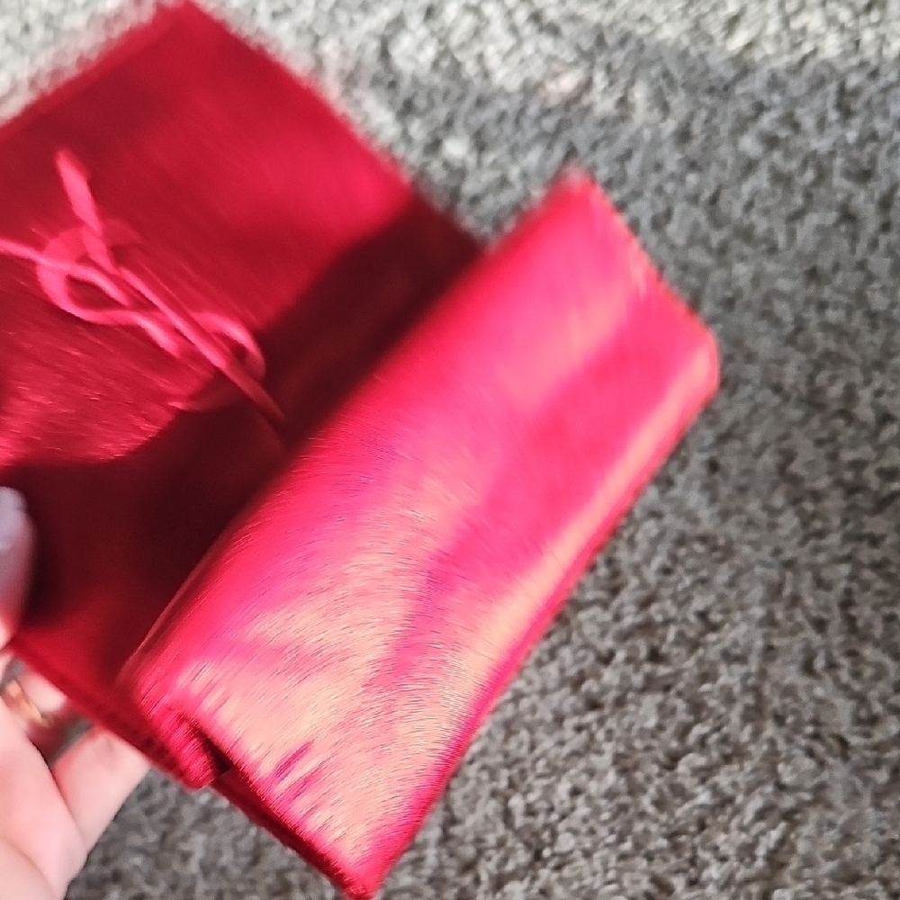 YSL Red Satin Pouch - Picture 3 of 8